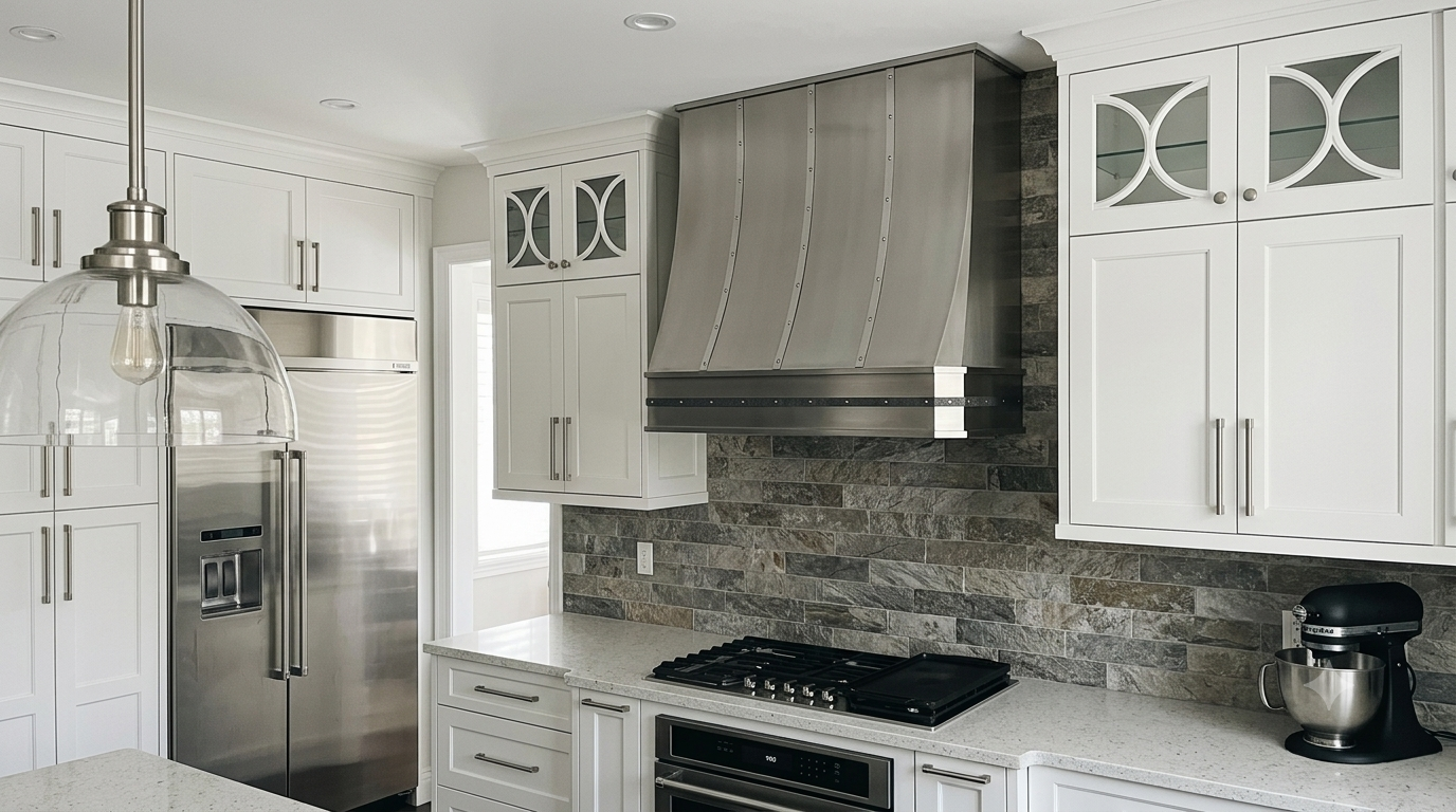 Fobest California Custom Stainless Steel Kitchen Hoods with Straps FSS-498