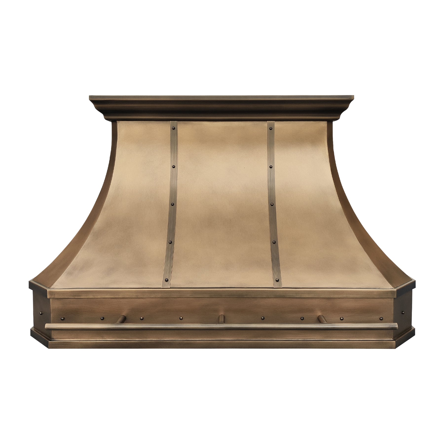 Fobest Chicago Aged Brass Stove Hoods with Riveted Accents FSS-496