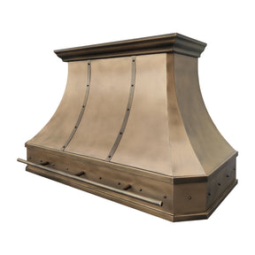 Fobest Chicago Aged Brass Stove Hoods with Riveted Accents FSS-496