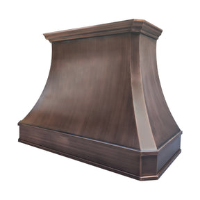 Fobest Classic Antique Copper Curved Range Hood in Smooth Texture FCP-348
