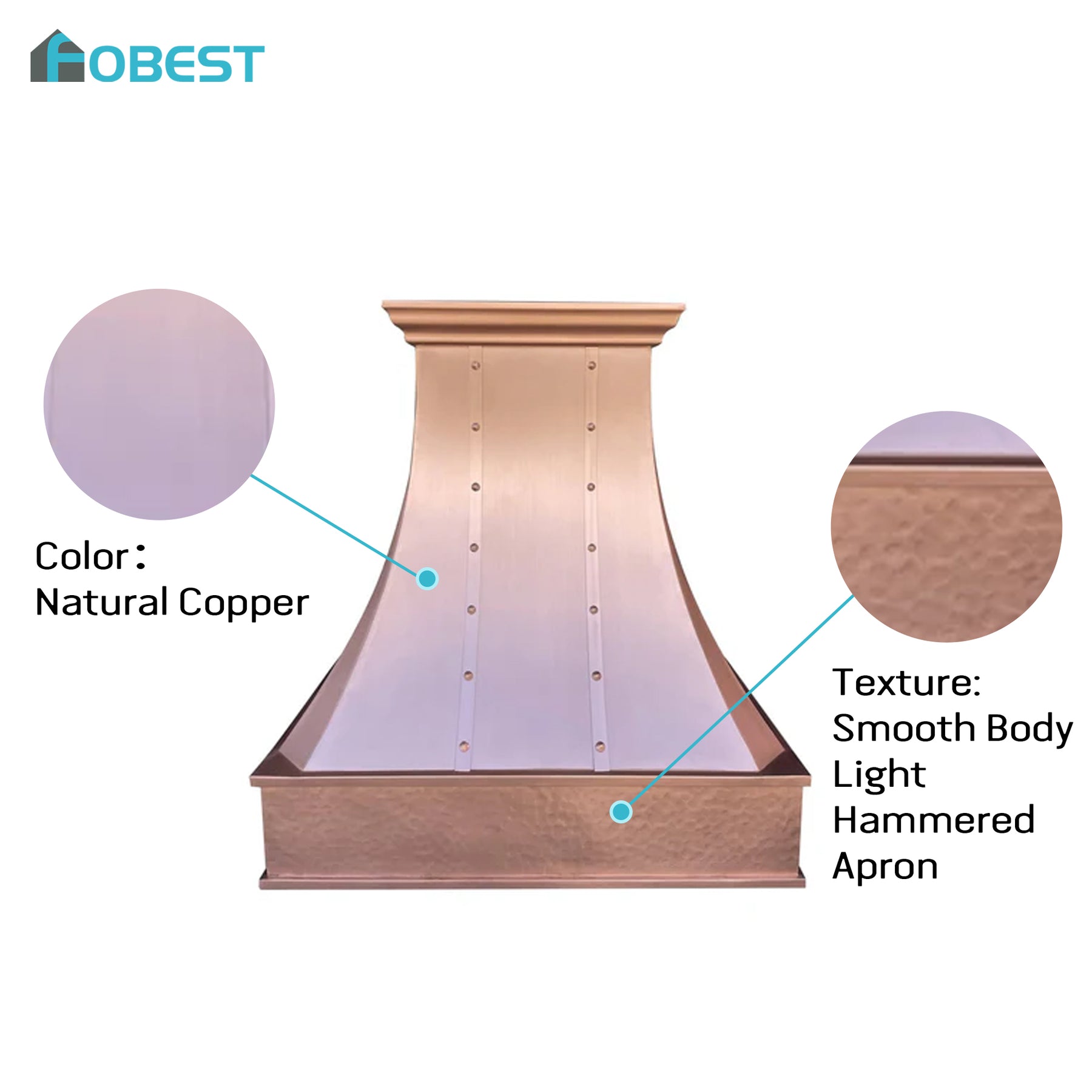 Fobest Classic Custom Copper Kitchen Hood FCP-107
