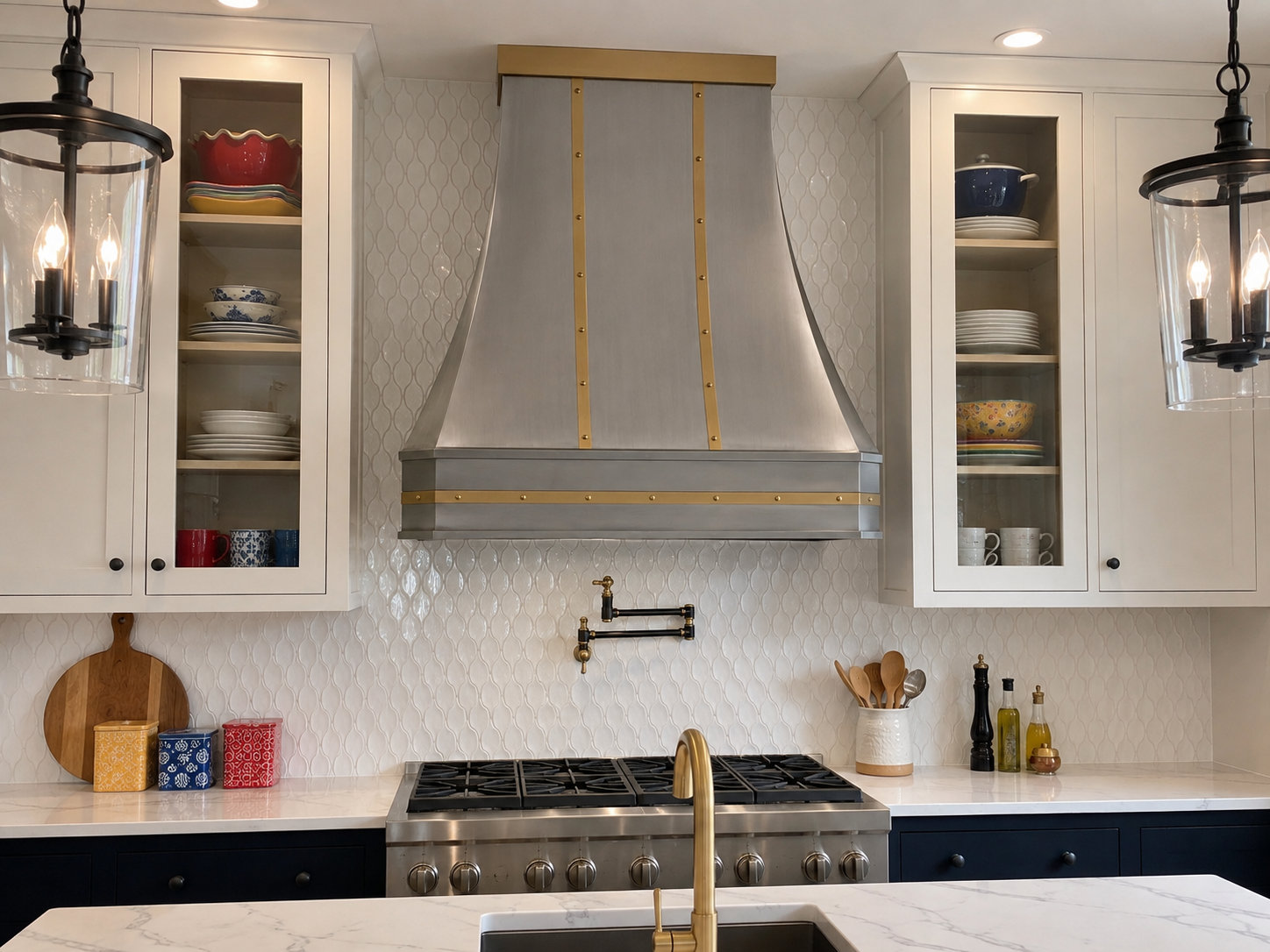 Fobest Classic Modern Stainless Steel Range Hood with Brass Decors FSS-711