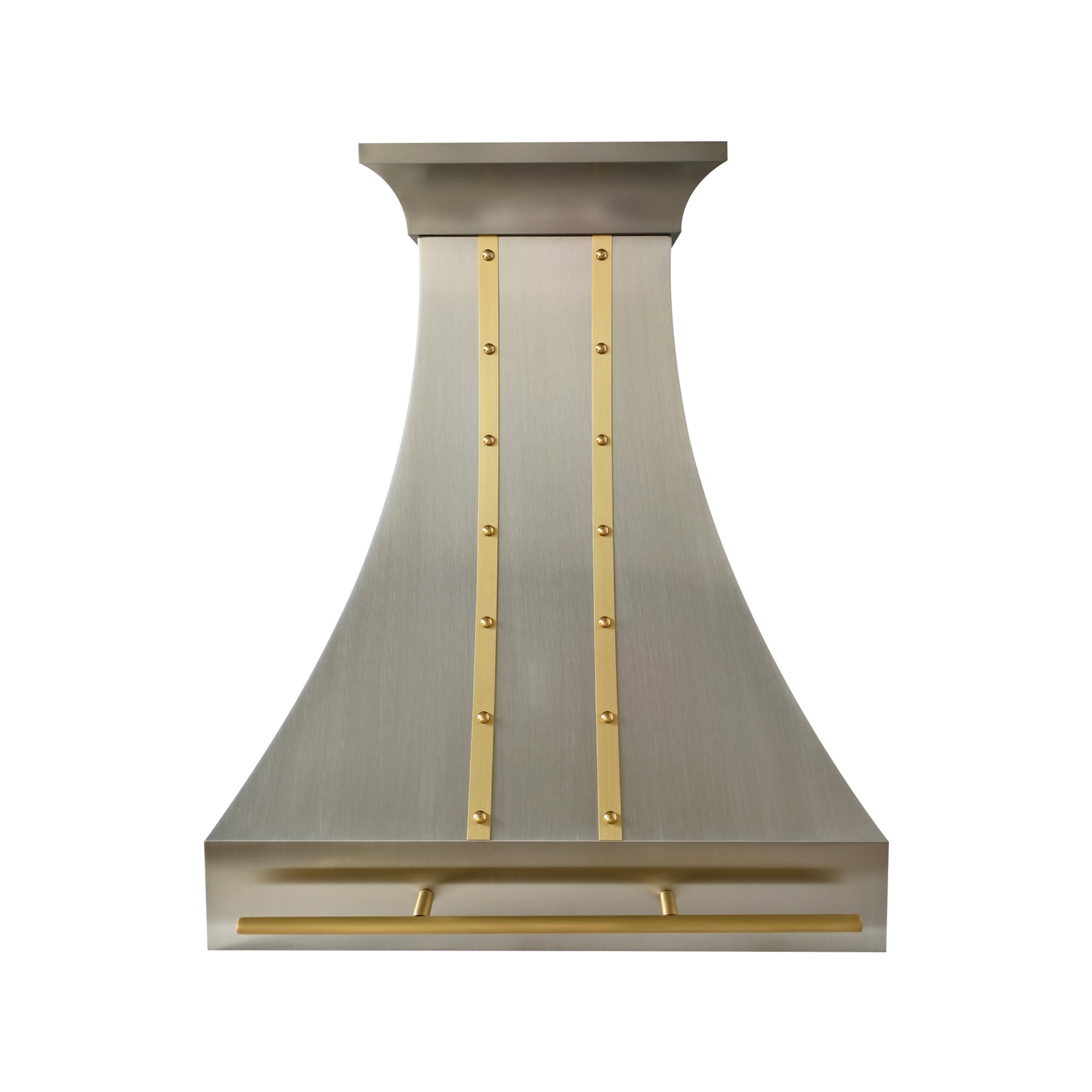 Fobest Classic Stainless Steel Range Hood with Brushed Brass Straps FSS-740