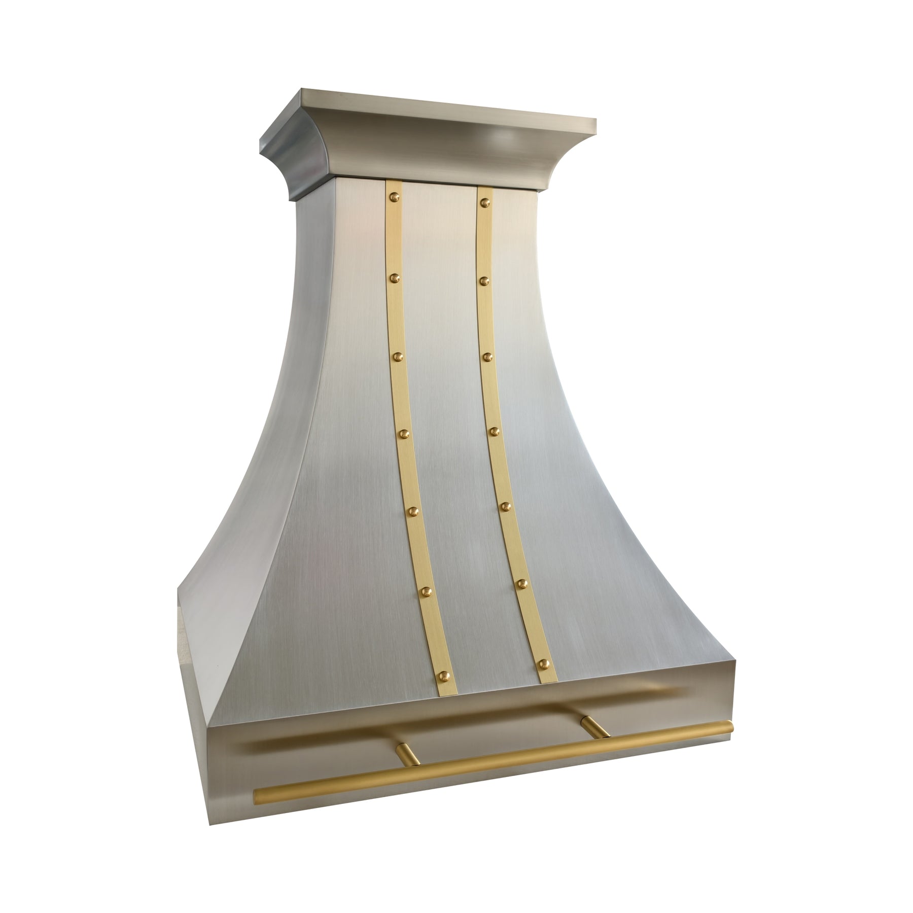 Fobest Classic Stainless Steel Range Hood with Brushed Brass Straps FSS-740
