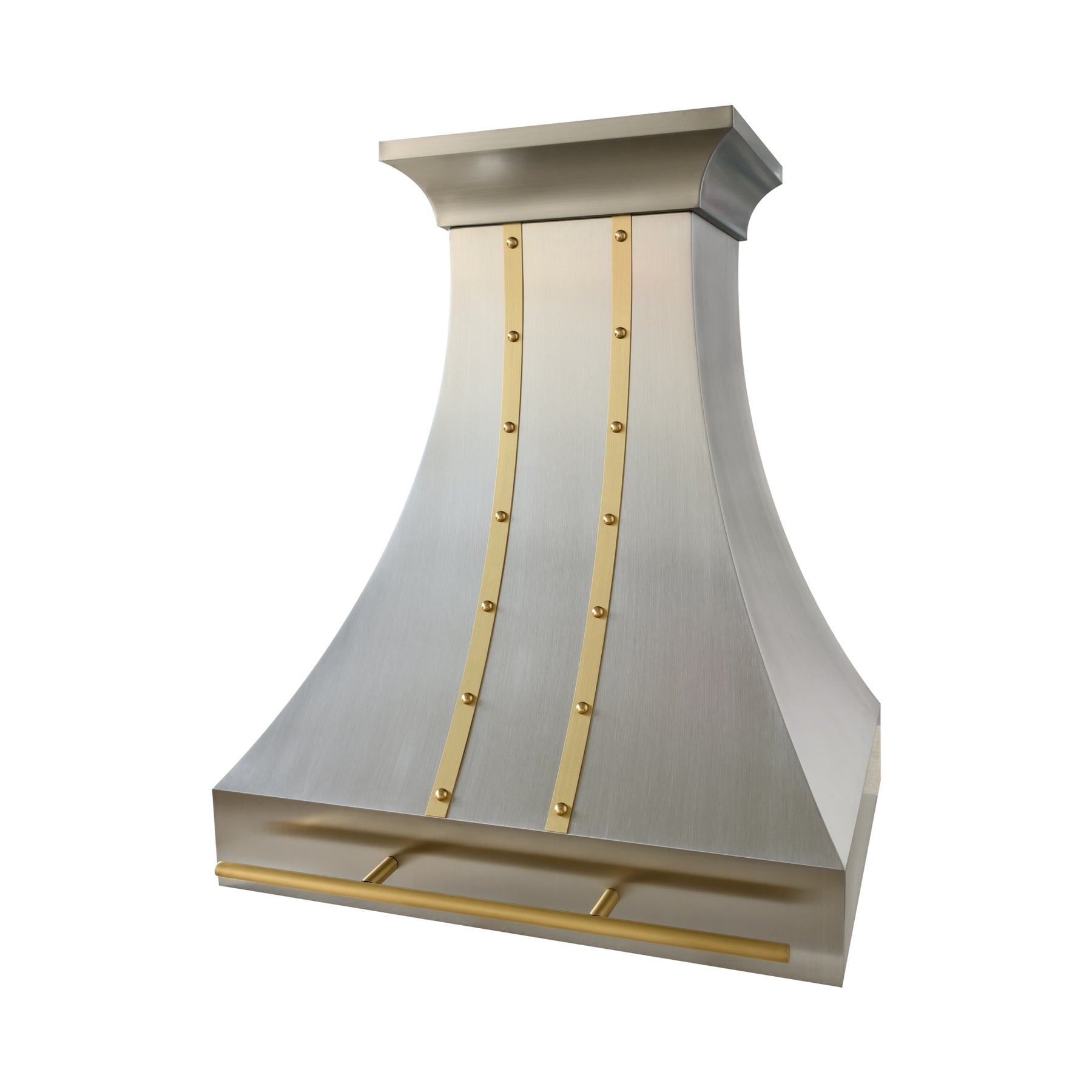 Fobest Classic Stainless Steel Range Hood with Brushed Brass Straps FSS-740