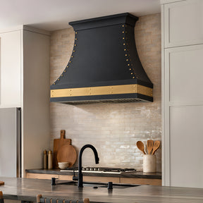Fobest Classic Stainless Steel Range Hood with Delicate Brass Rivets FSS-741
