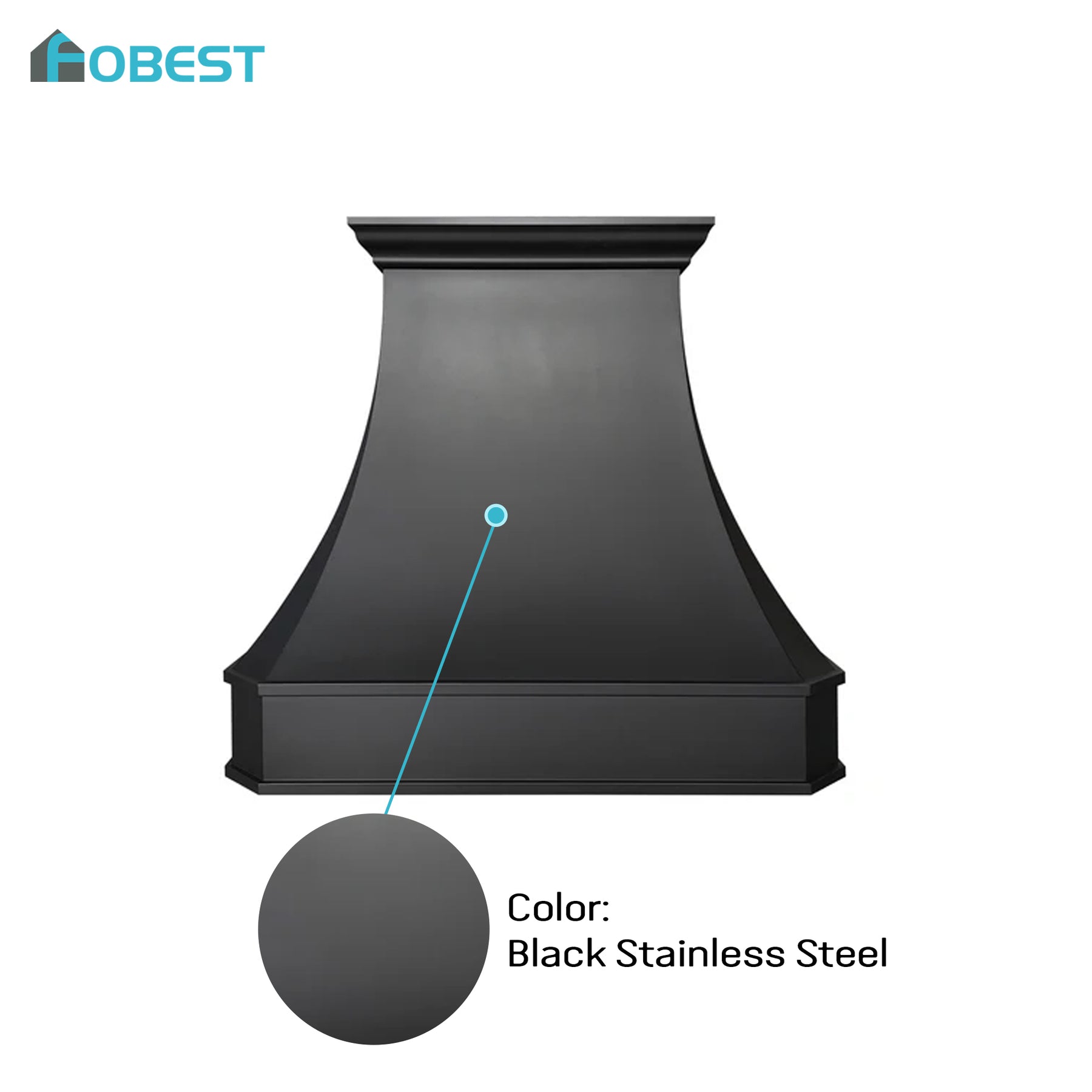 Fobest Curved Custom Stainless Steel Kitchen Hood FSS-72