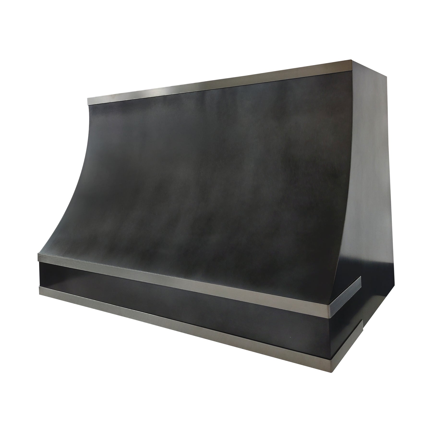 Fobest Curved Dark Zinc Range Hood with Stainless Steel Straps FSS-656