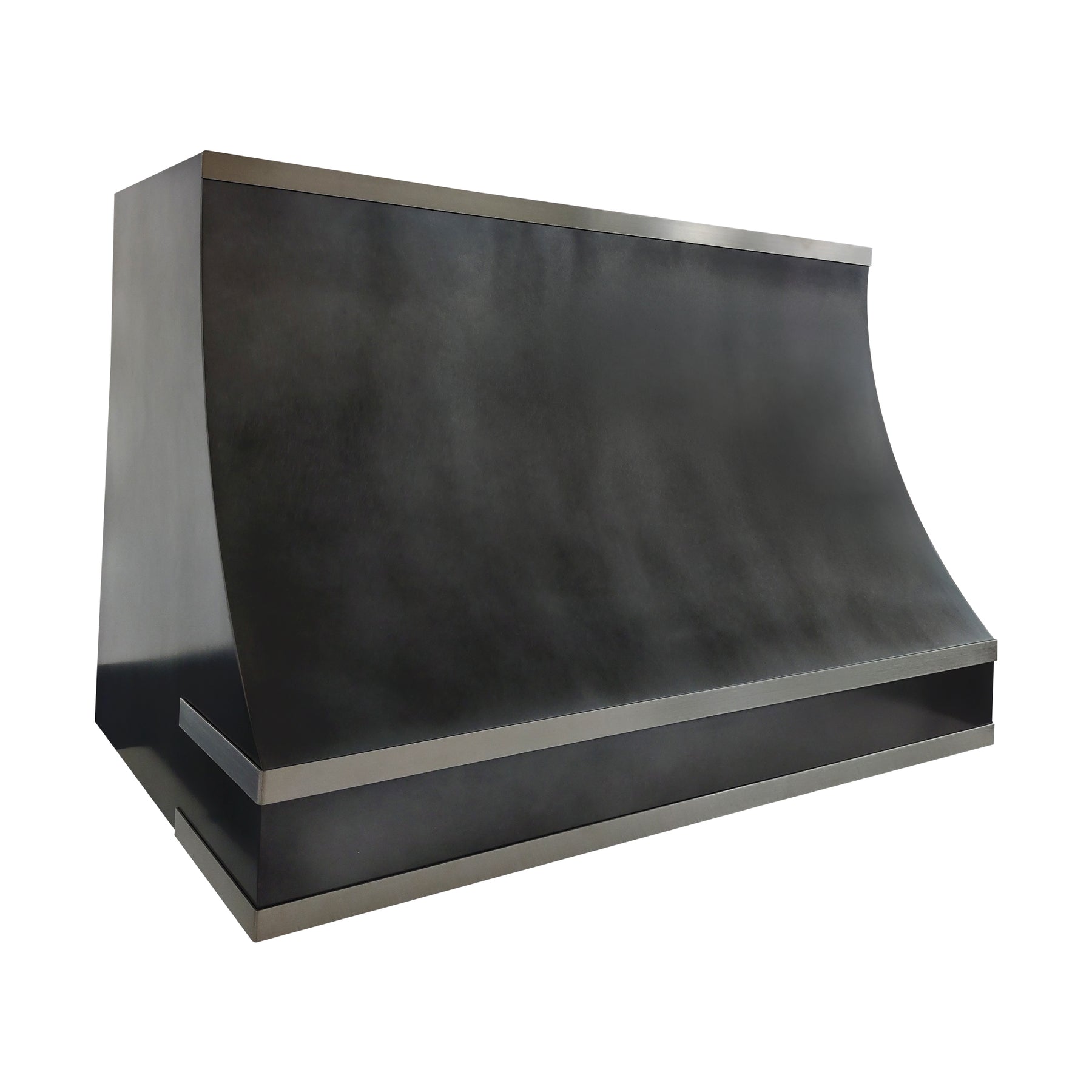 Fobest Curved Dark Zinc Range Hood with Stainless Steel Straps FSS-656