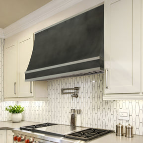 Fobest Curved Dark Zinc Range Hood with Stainless Steel Straps FSS-656
