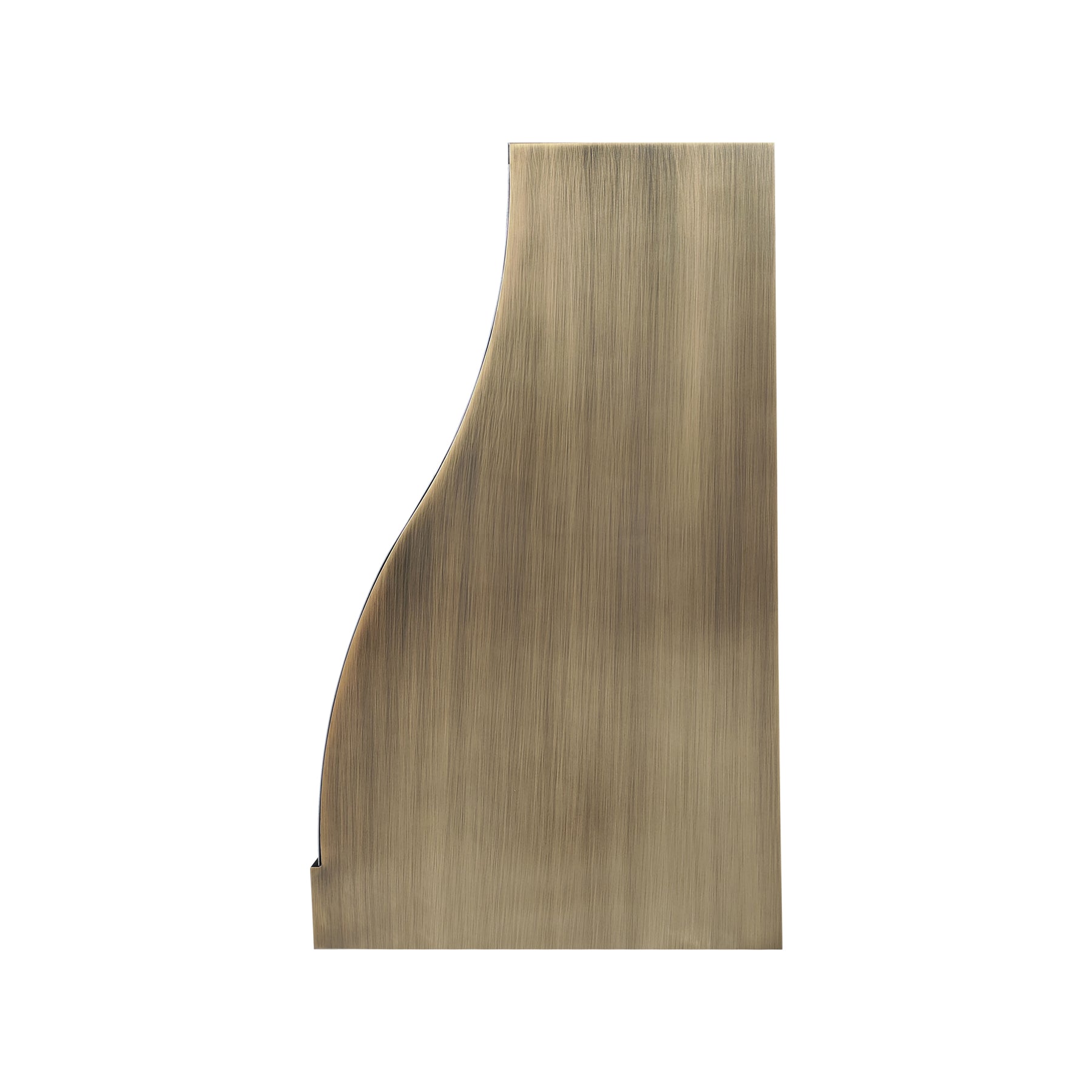 Fobest Custom Aged Brass Range Hood with Natural Zinc Straps FSS-647