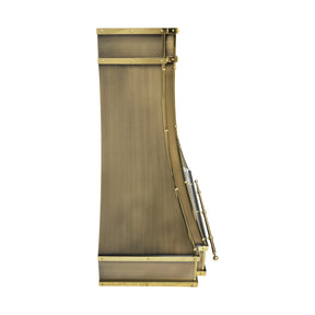 Fobest Custom Aged Brass Range Hood with Polished Brass Accents FSS-683
