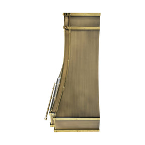 Fobest Custom Aged Brass Range Hood with Polished Brass Accents FSS-683