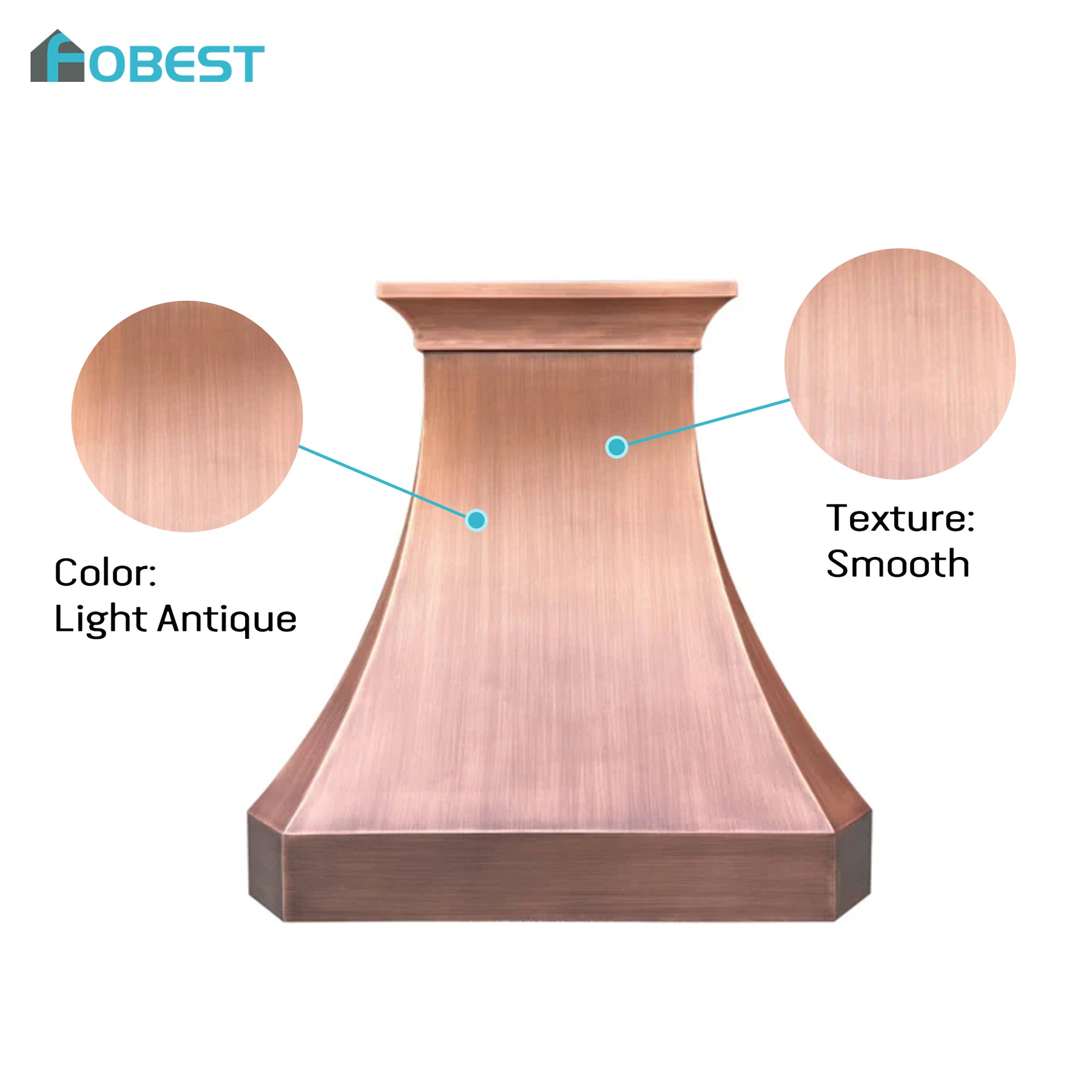 Fobest Custom Antique Copper Range Hood FCP-35