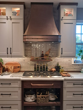 Fobest Custom Antique Copper Range Hood with Crown FCP-205