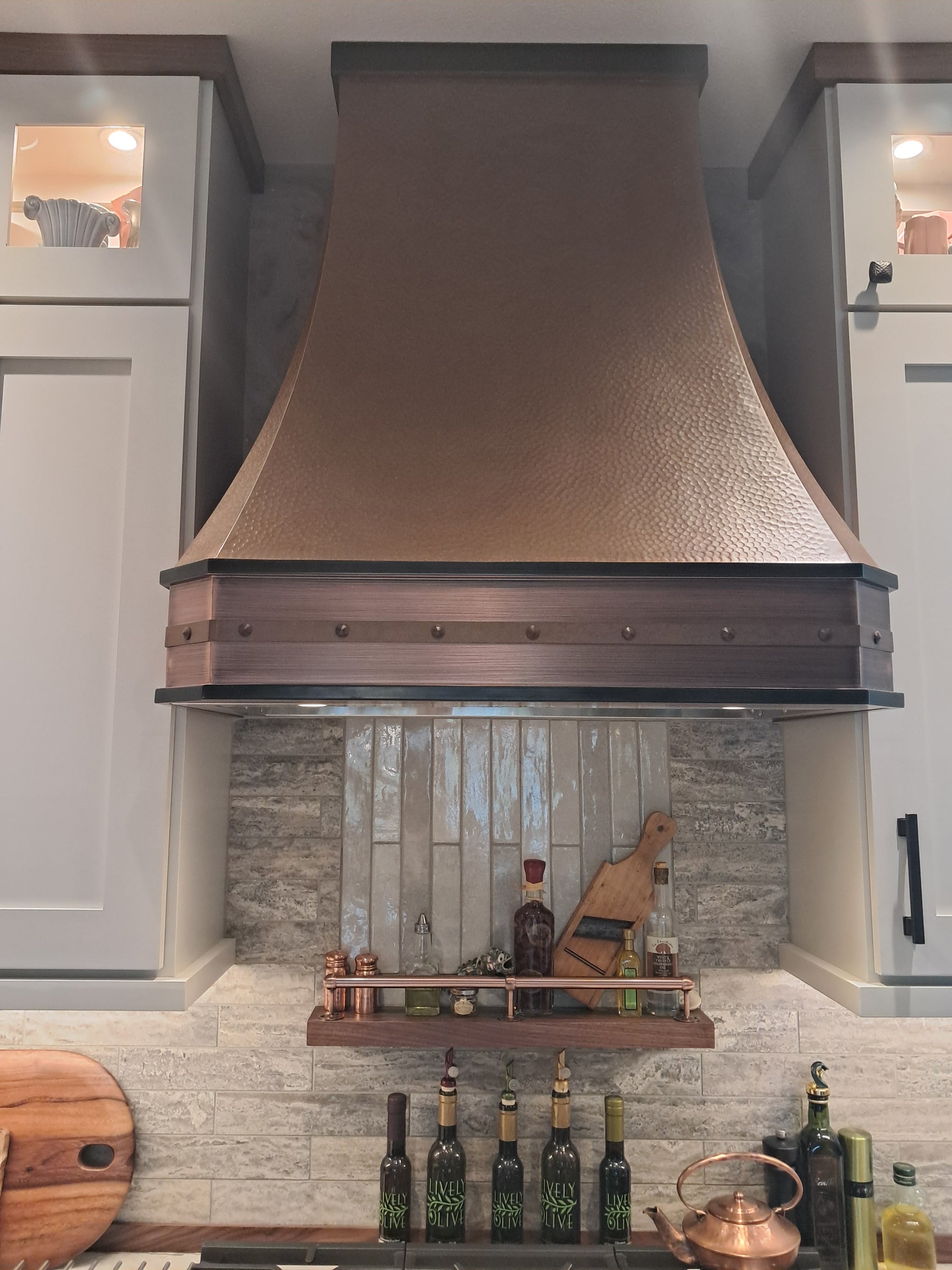 Fobest Custom Antique Copper Range Hood with Crown FCP-205