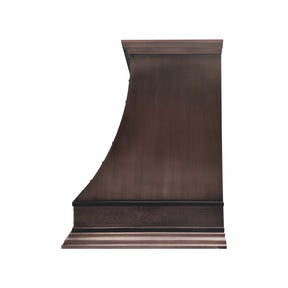 Fobest Custom Antique Copper Range Hood with Dark Copper Straps FCP-347