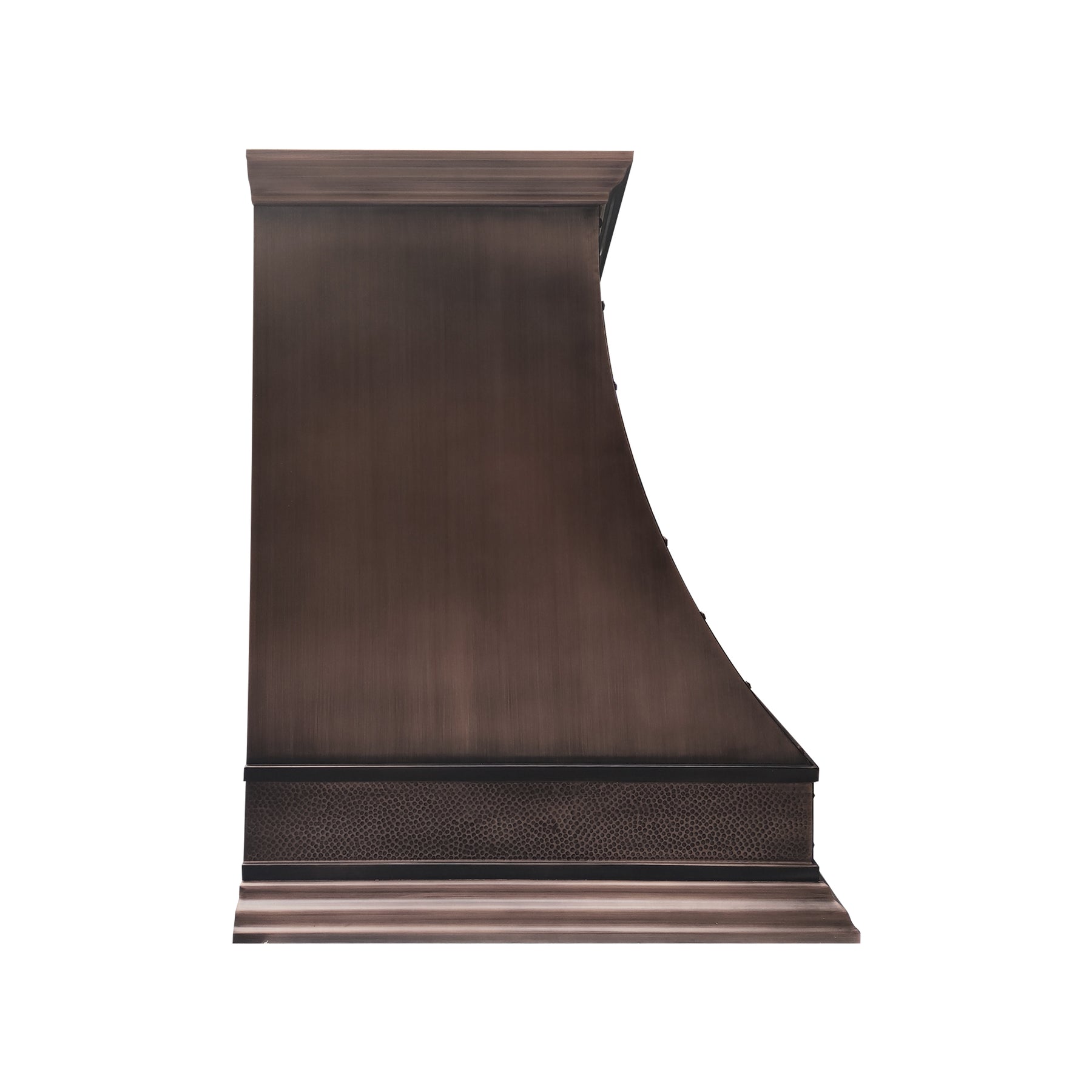 Fobest Custom Antique Copper Range Hood with Dark Copper Straps FCP-347