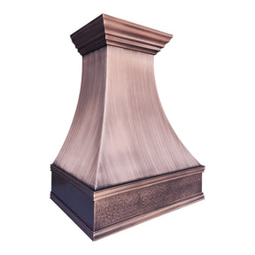 Fobest Custom Antique Copper Range Hood with Hammered Apron FCP-357