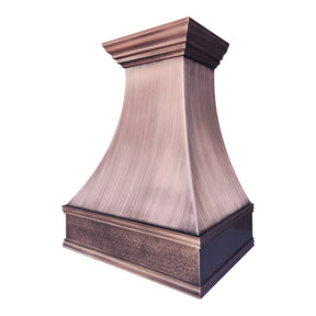 Fobest Custom Antique Copper Range Hood with Hammered Apron FCP-357