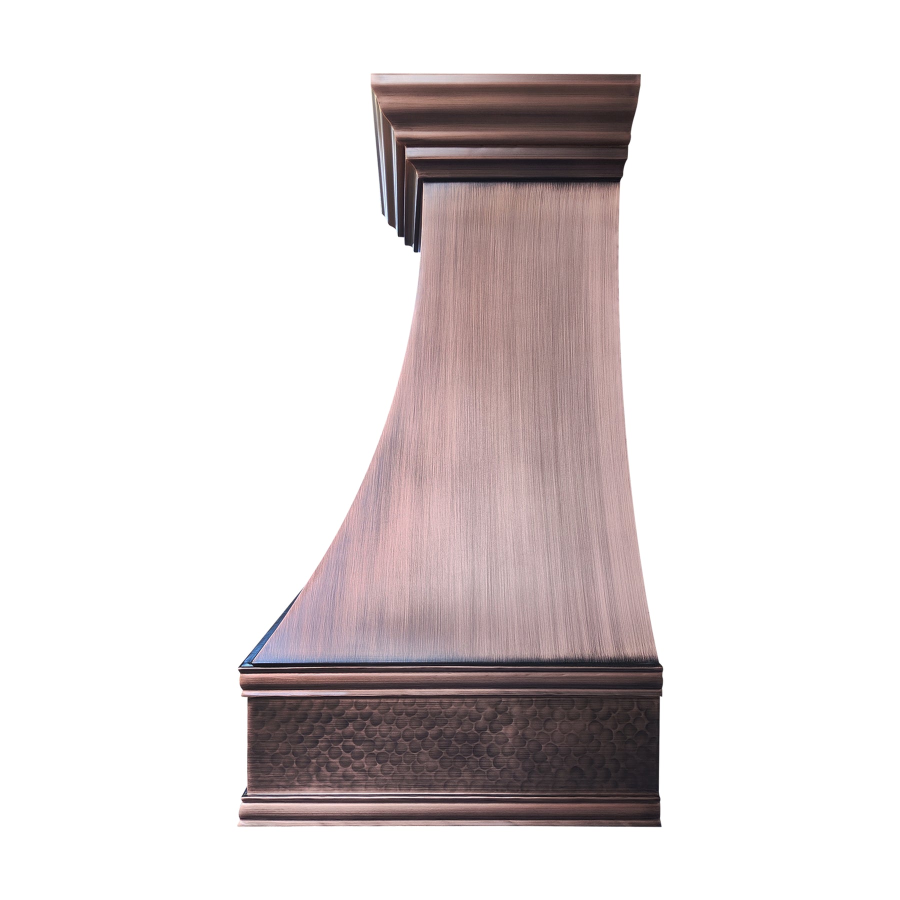 Fobest Custom Antique Copper Range Hood with Hammered Apron FCP-357