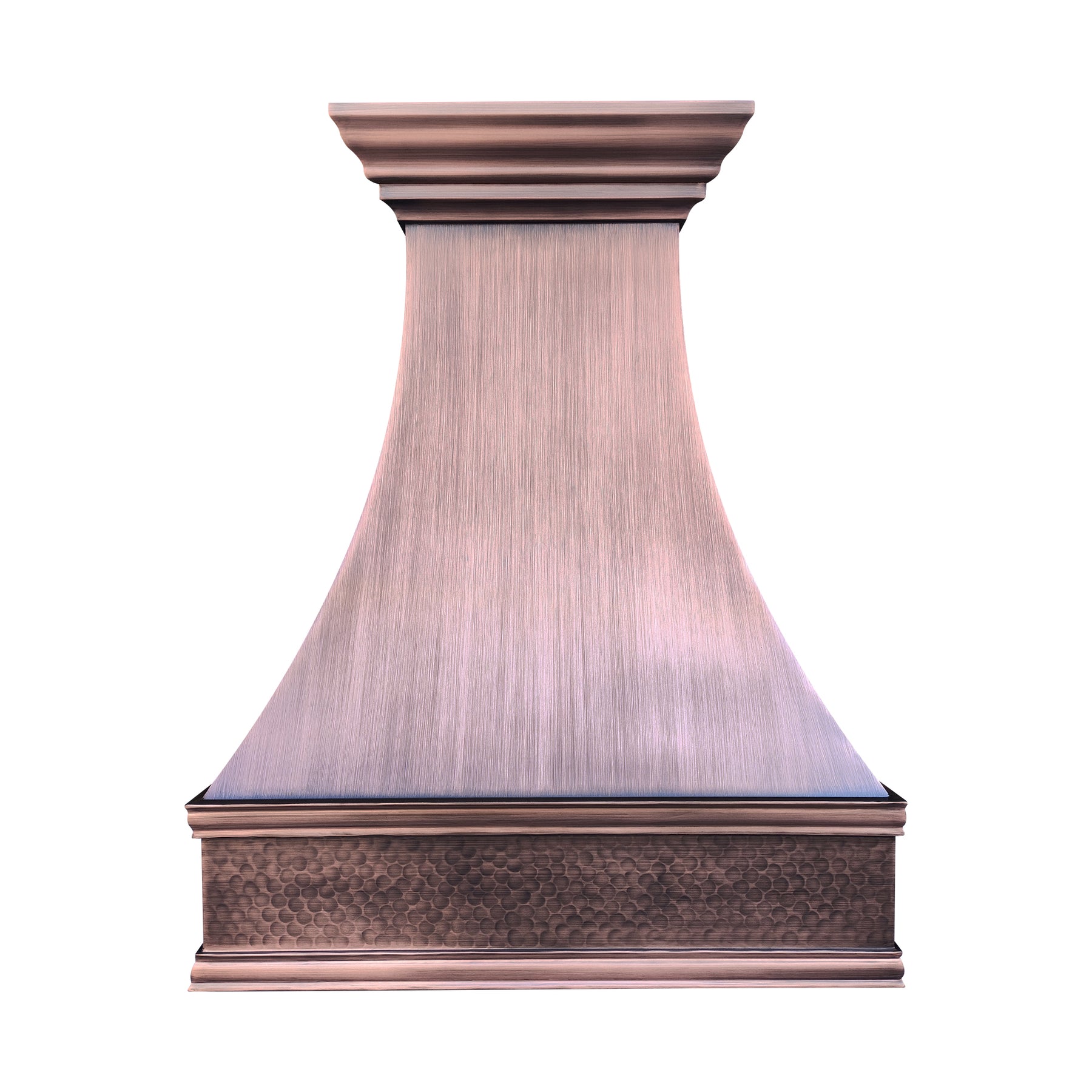 Fobest Custom Antique Copper Range Hood with Hammered Apron FCP-357