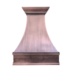 Fobest Custom Antique Copper Range Hood with Hammered Apron FCP-357