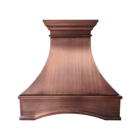 Fobest Custom Arched Copper Range Hood with Top Trim FCP-360