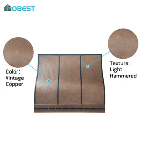 Fobest Custom Barrel Vintage Copper Range Hood with Straps FCP-388