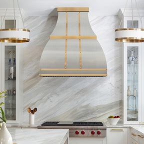Fobest Custom Bell Range Hood in Stainless Steel and Brass FSS-566