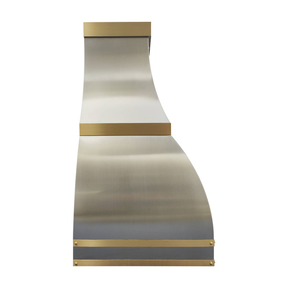 Fobest Custom Bell Range Hood in Stainless Steel and Brass FSS-566