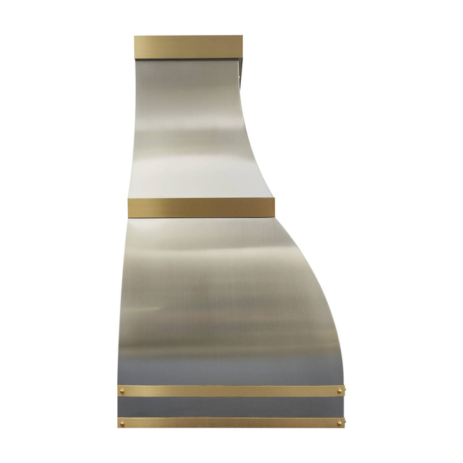 Fobest Custom Bell Range Hood in Stainless Steel and Brass FSS-566