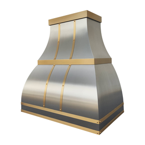 Fobest Custom Bell Range Hood in Stainless Steel and Brass FSS-566