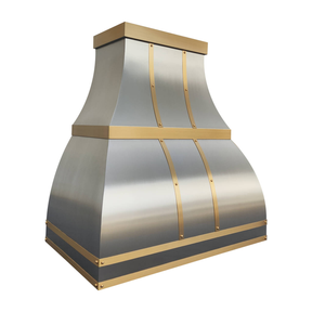 Fobest Custom Bell Range Hood in Stainless Steel and Brass FSS-566