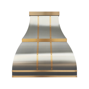 Fobest Custom Bell Range Hood in Stainless Steel and Brass FSS-566