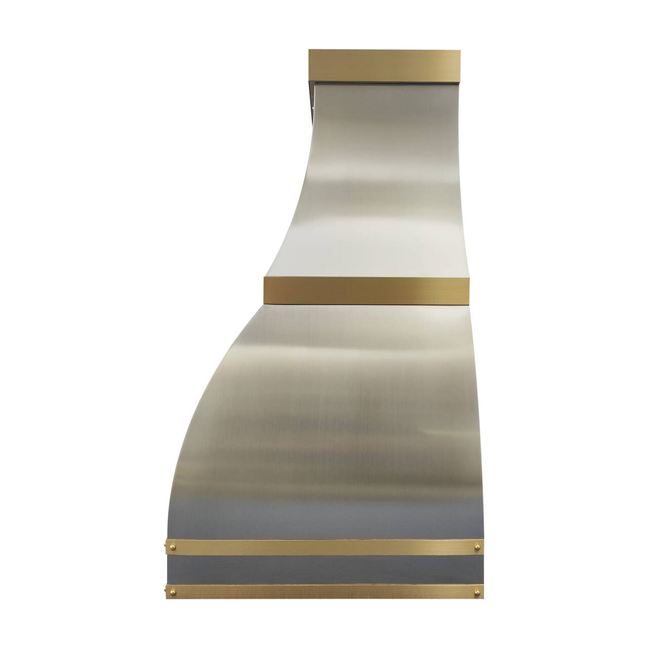Fobest Custom Bell Range Hood in Stainless Steel and Brass FSS-566