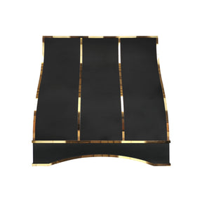 Fobest Custom Black Metal Range Hood with Polished Brass Trim FSS-690