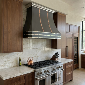 Fobest Custom Black Stainless Steel Kitchen Hood with Straps FSS-57