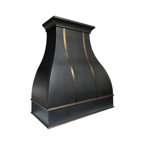Fobest Custom Black Stainless Steel Metal Range Hood in Bell Shape FSS-687