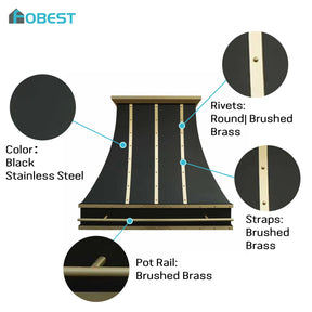Fobest Custom Black Stainless Steel Range Hood FSS-175