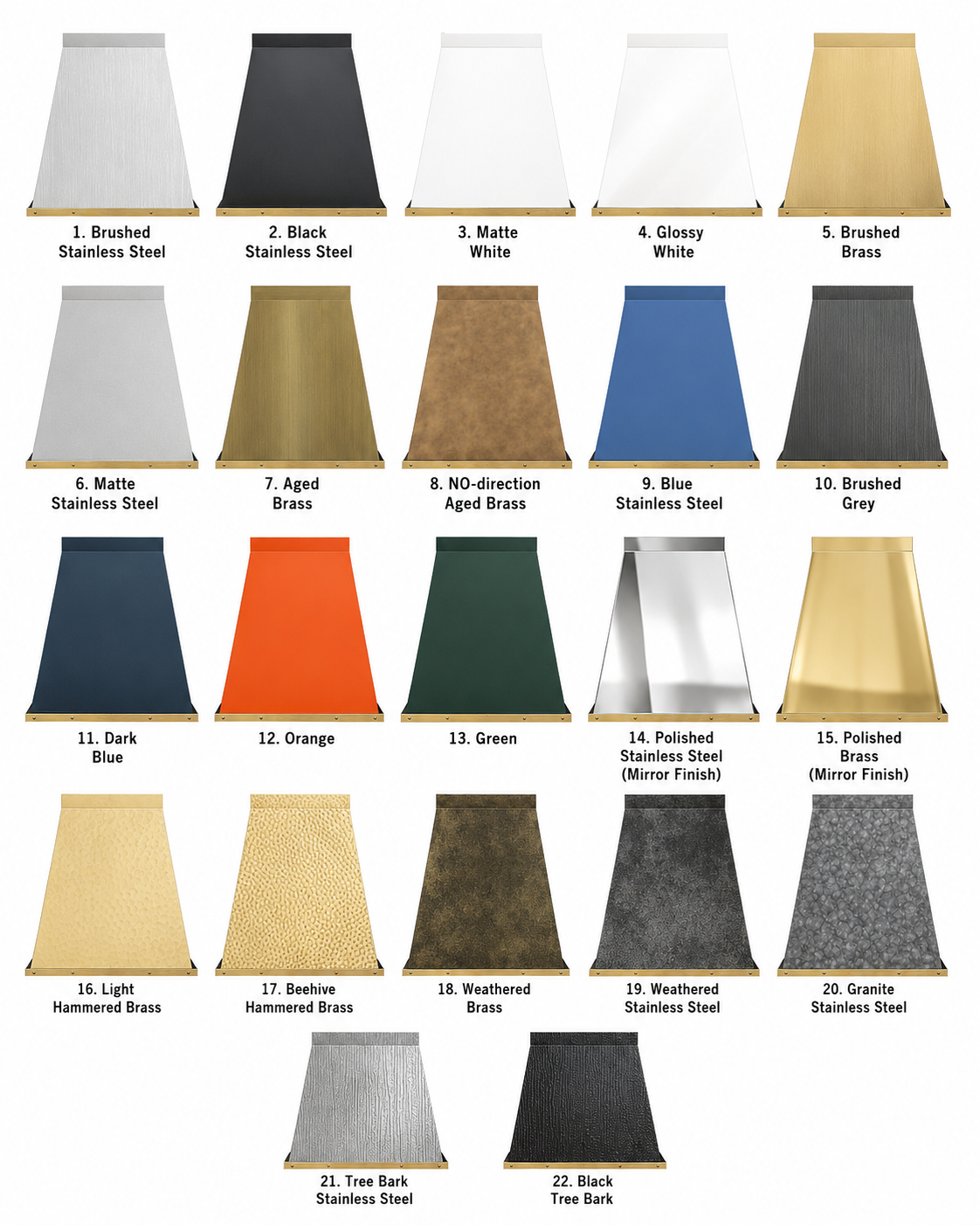 Fobest Custom Black Stainless Steel Range Hood with Brass Bottom FSS-67