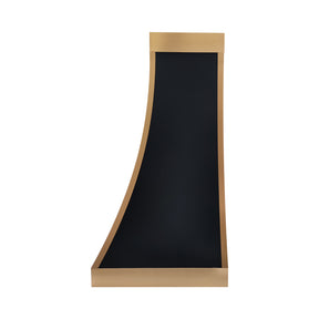 Fobest Custom Black Stainless Steel Range Hood with Brushed Brass Accents FSS-619