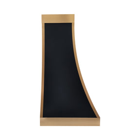 Fobest Custom Black Stainless Steel Range Hood with Brushed Brass Accents FSS-619