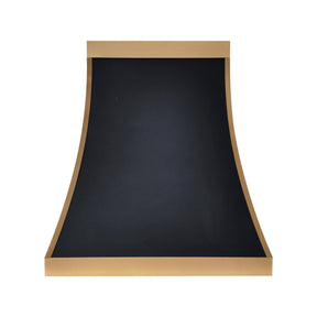 Fobest Custom Black Stainless Steel Range Hood with Brushed Brass Accents FSS-619