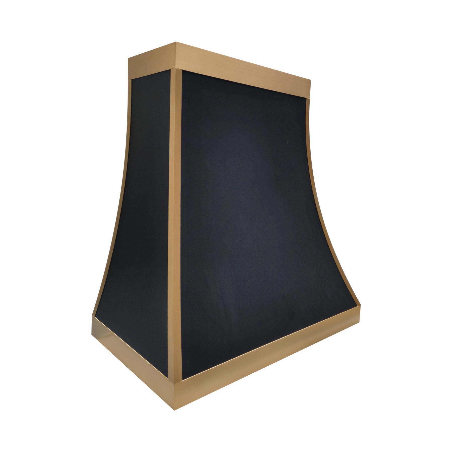 Fobest Custom Black Stainless Steel Range Hood with Brushed Brass Accents FSS-619