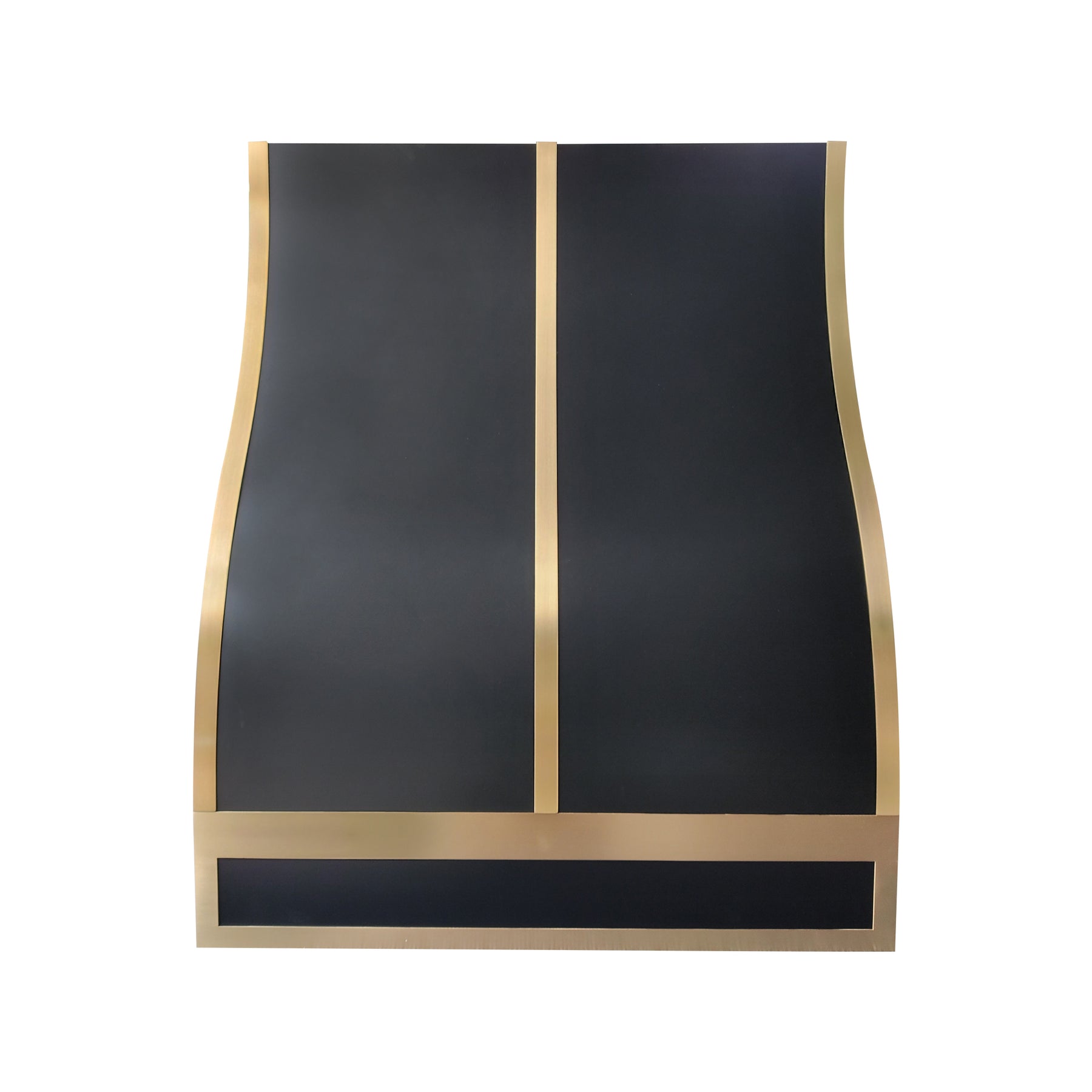 Fobest Custom Black Stainless Steel Range Hood with Brushed Brass Accents FSS-643