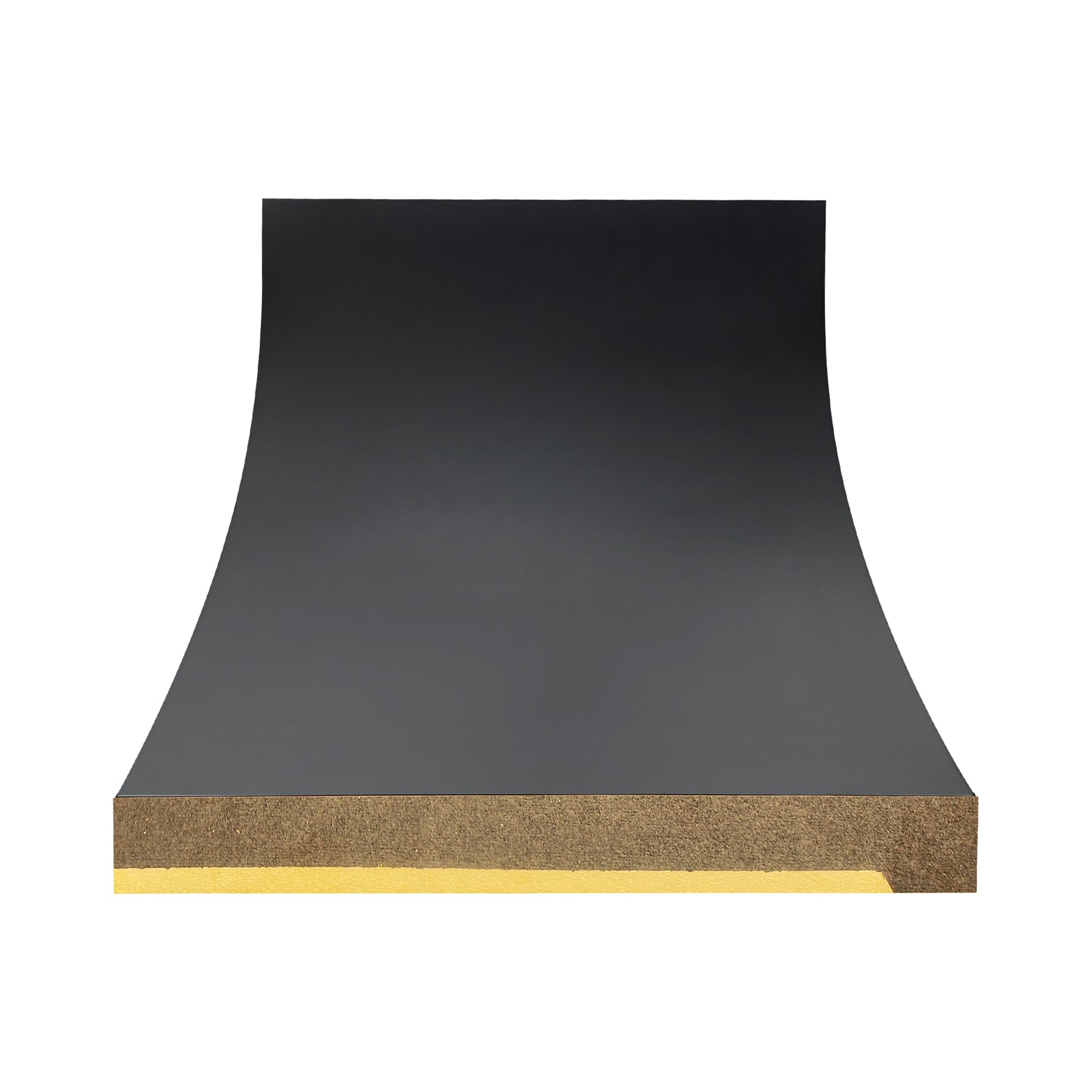 Fobest Custom Black Stainless Steel Range Hood with Polished Brass Accents FSS-642