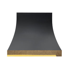 Fobest Custom Black Stainless Steel Range Hood with Polished Brass Accents FSS-642