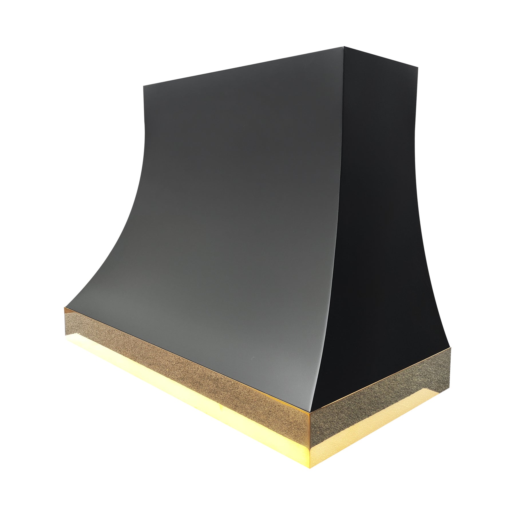 Fobest Custom Black Stainless Steel Range Hood with Polished Brass Accents FSS-642