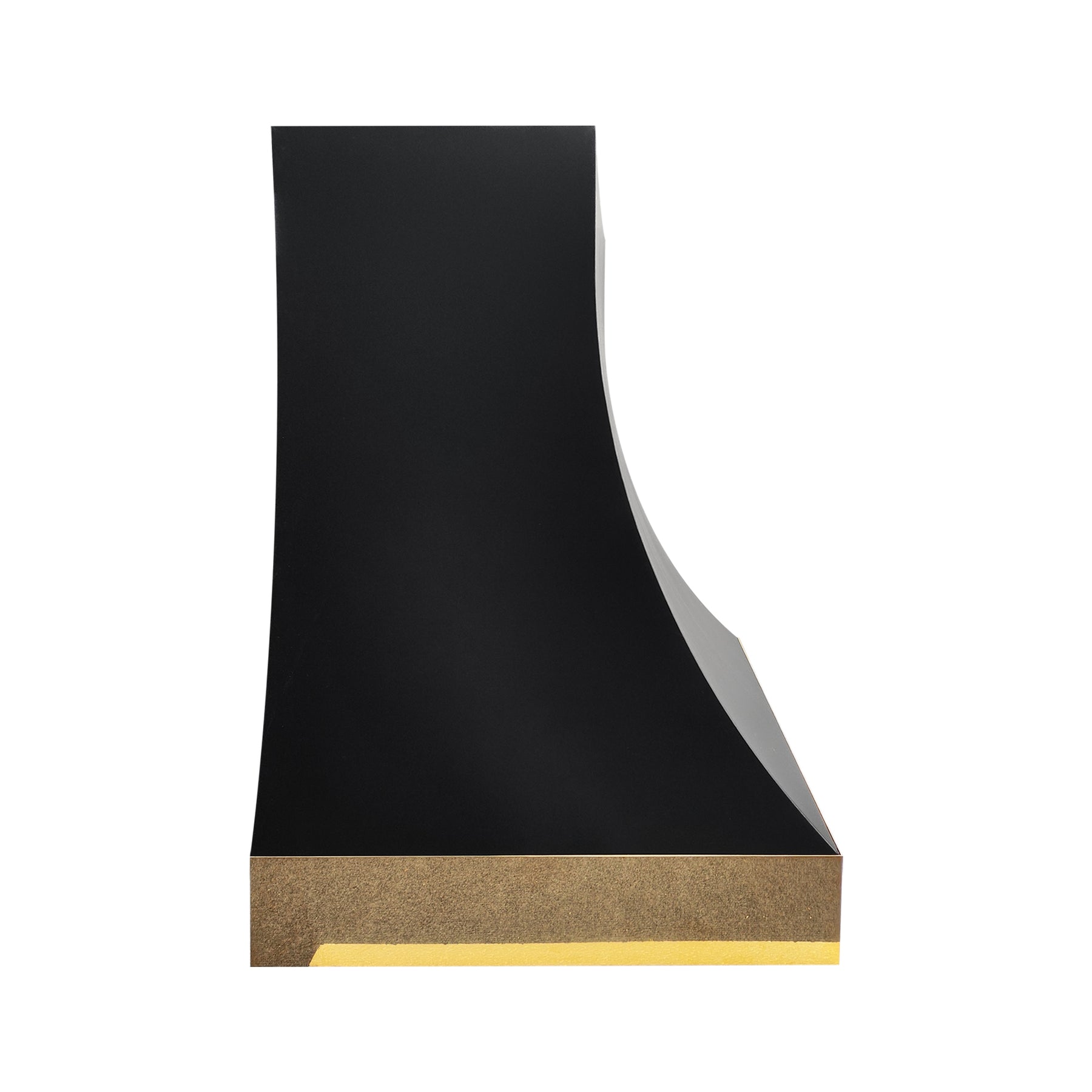 Fobest Custom Black Stainless Steel Range Hood with Polished Brass Accents FSS-642